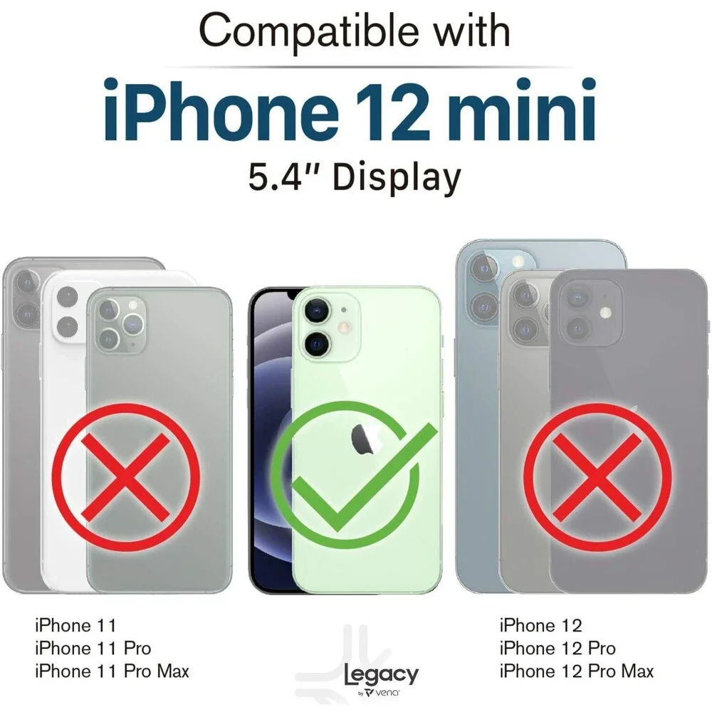 Vena Legacy Card Holder Case Compatible with Apple iPhone 12 Mini (5.4